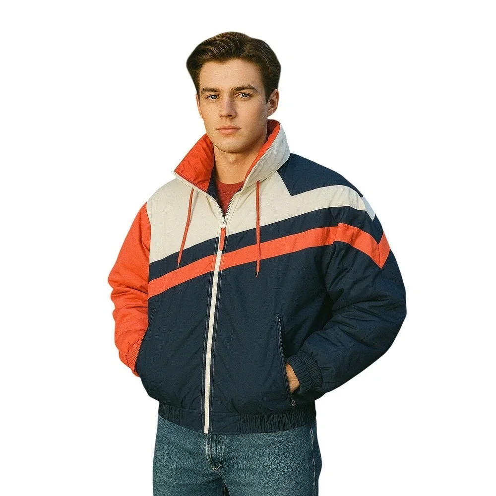 Vintage Ski Jacket Coat Puffer Men's Size Medium Y2K 90s‎ Snow Trails Outdoor
